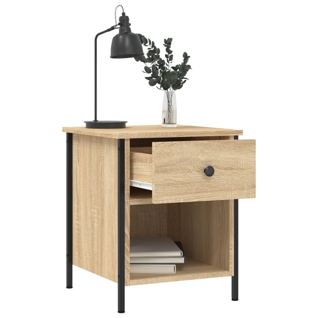 Nachtkastjes 2 st 40x42x50 cm bewerkt hout sonoma eikenkleurig