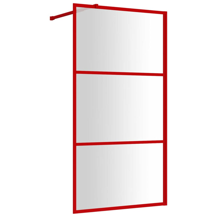 Inloopdouchewand transparant 115x195 cm ESG-glas rood