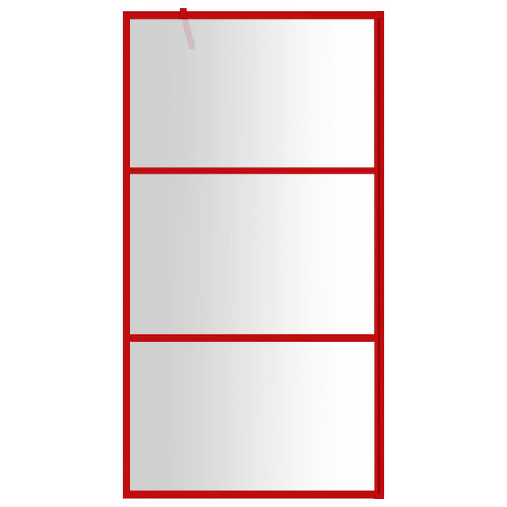 Inloopdouchewand transparant 115x195 cm ESG-glas rood