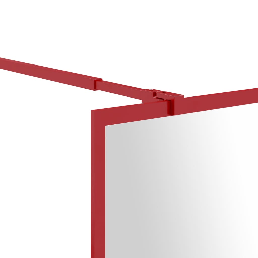 Inloopdouchewand transparant 115x195 cm ESG-glas rood