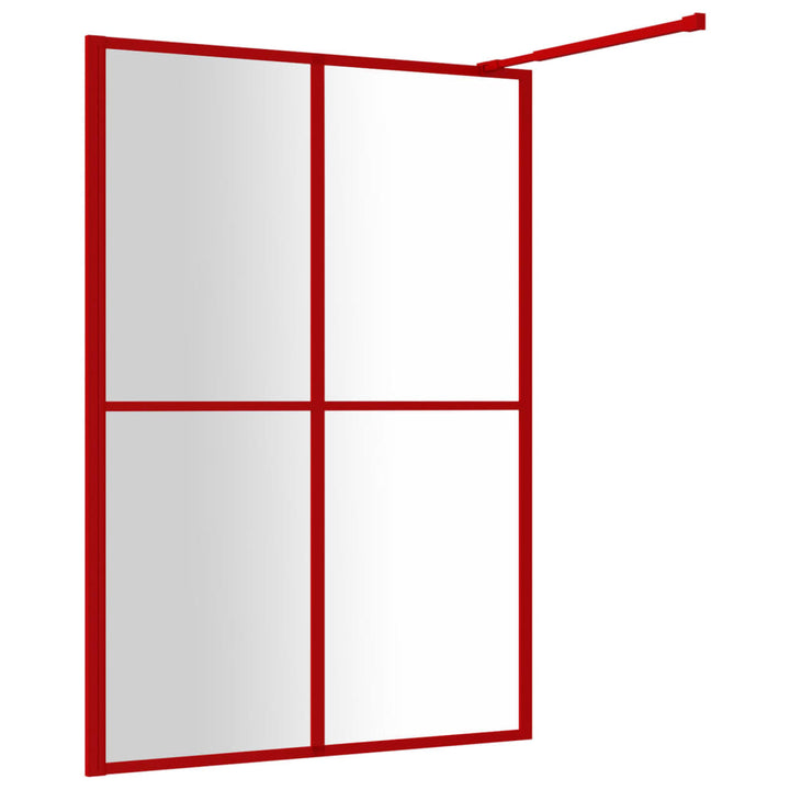Inloopdouchewand transparant 140x195 cm ESG-glas rood