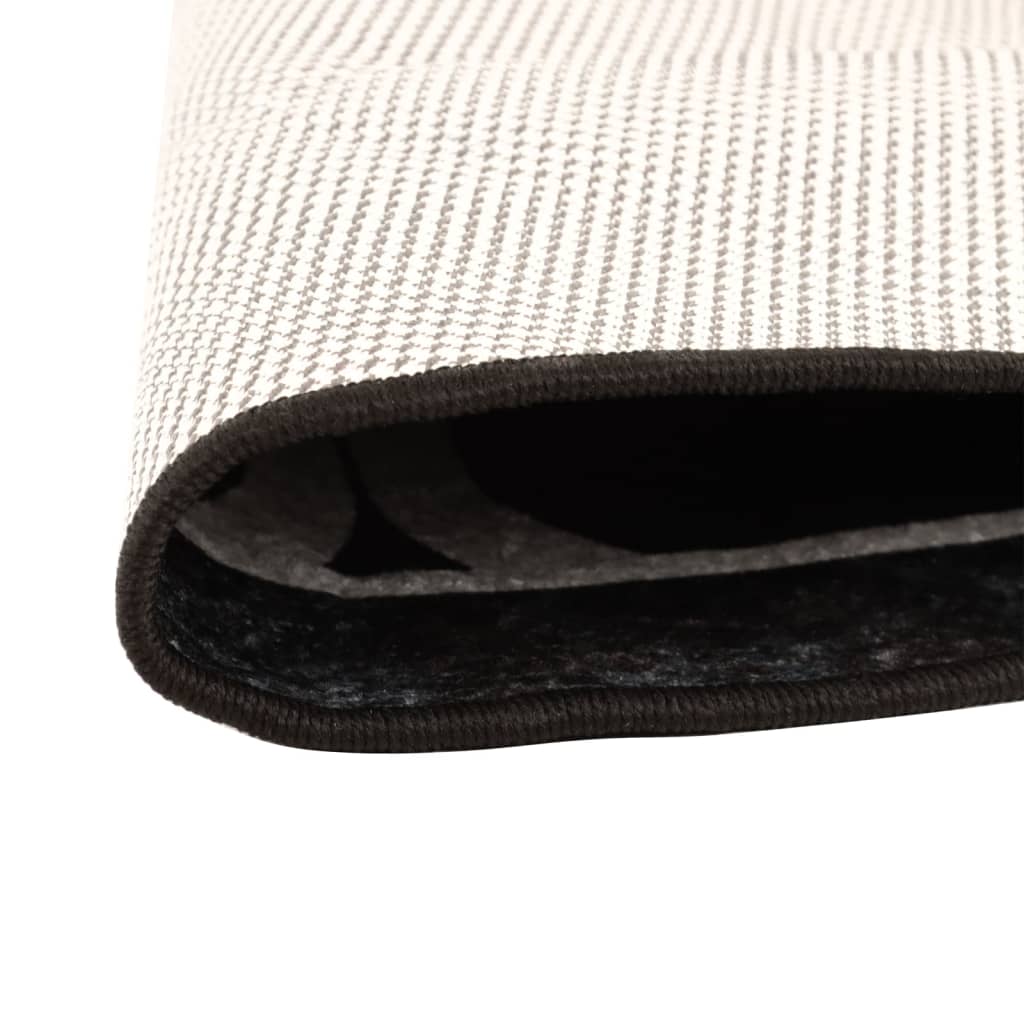 Vloerkleed wasbaar anti-slip ø 120 cm zwart en wit