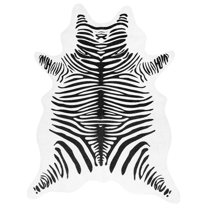 Vloerkleed zebrapatroon wasbaar anti-slip 120x170 cm zwart wit