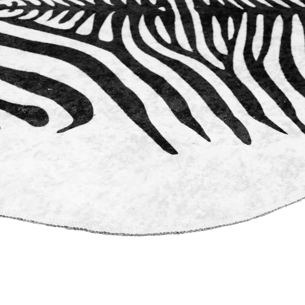 Vloerkleed zebrapatroon wasbaar anti-slip 120x170 cm zwart wit