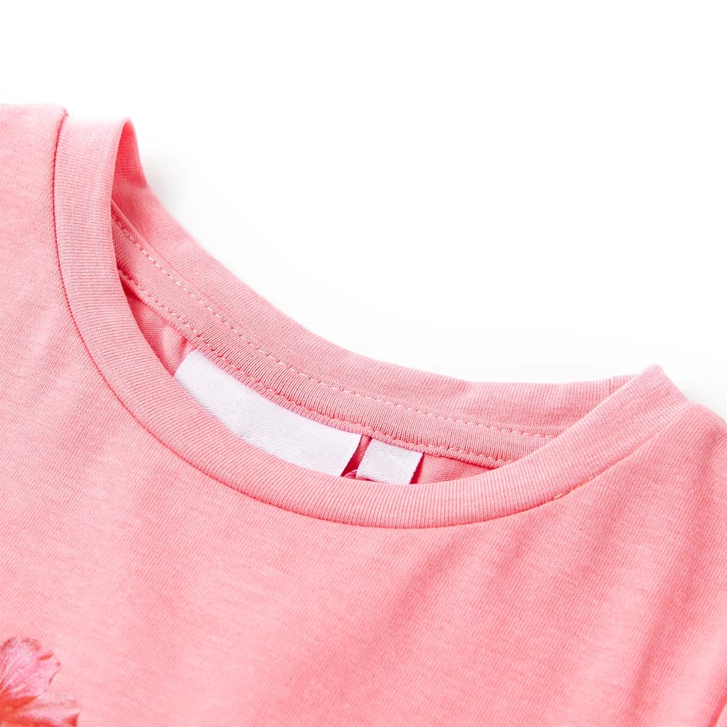 Kindershirt 92 neon roze