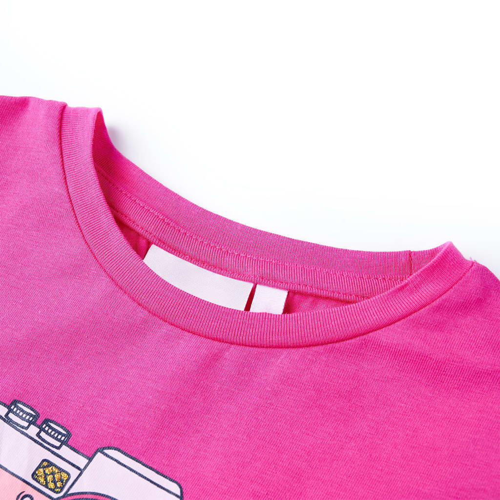 Kindershirt 116 donkerroze