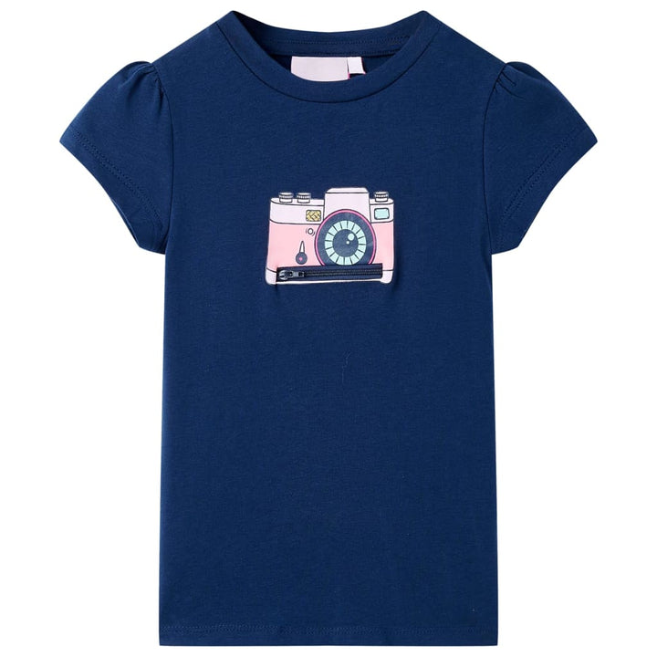 Kindershirt 116 marineblauw