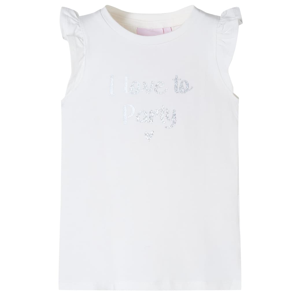 Kindershirt met mouwen met ruches 104 wit