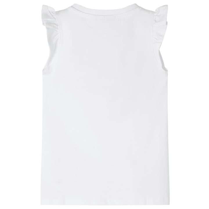 Kindershirt met mouwen met ruches 104 wit