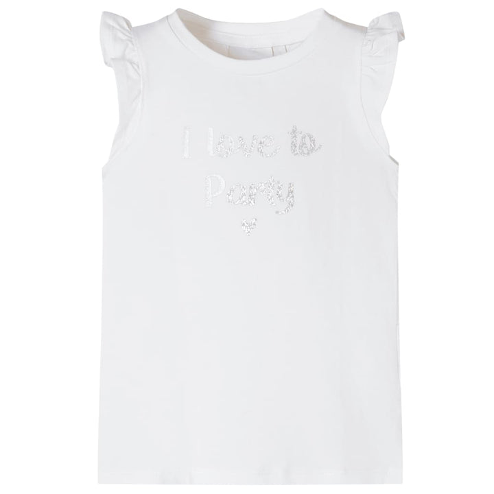 Kindershirt met mouwen met ruches 116 wit