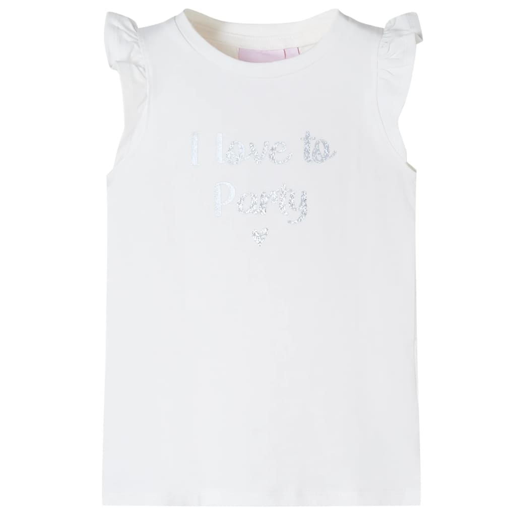 Kindershirt met mouwen met ruches 140 wit