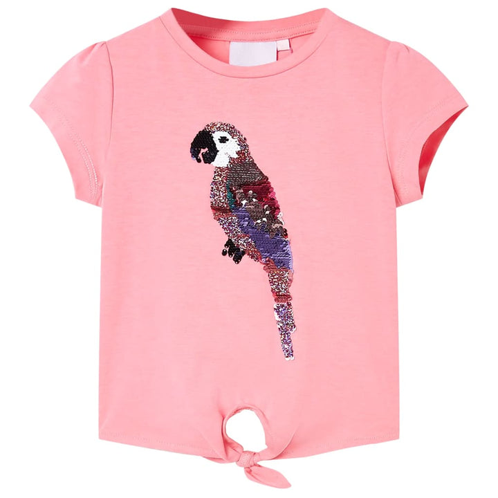 Kindershirt 140 fluorescerend roze