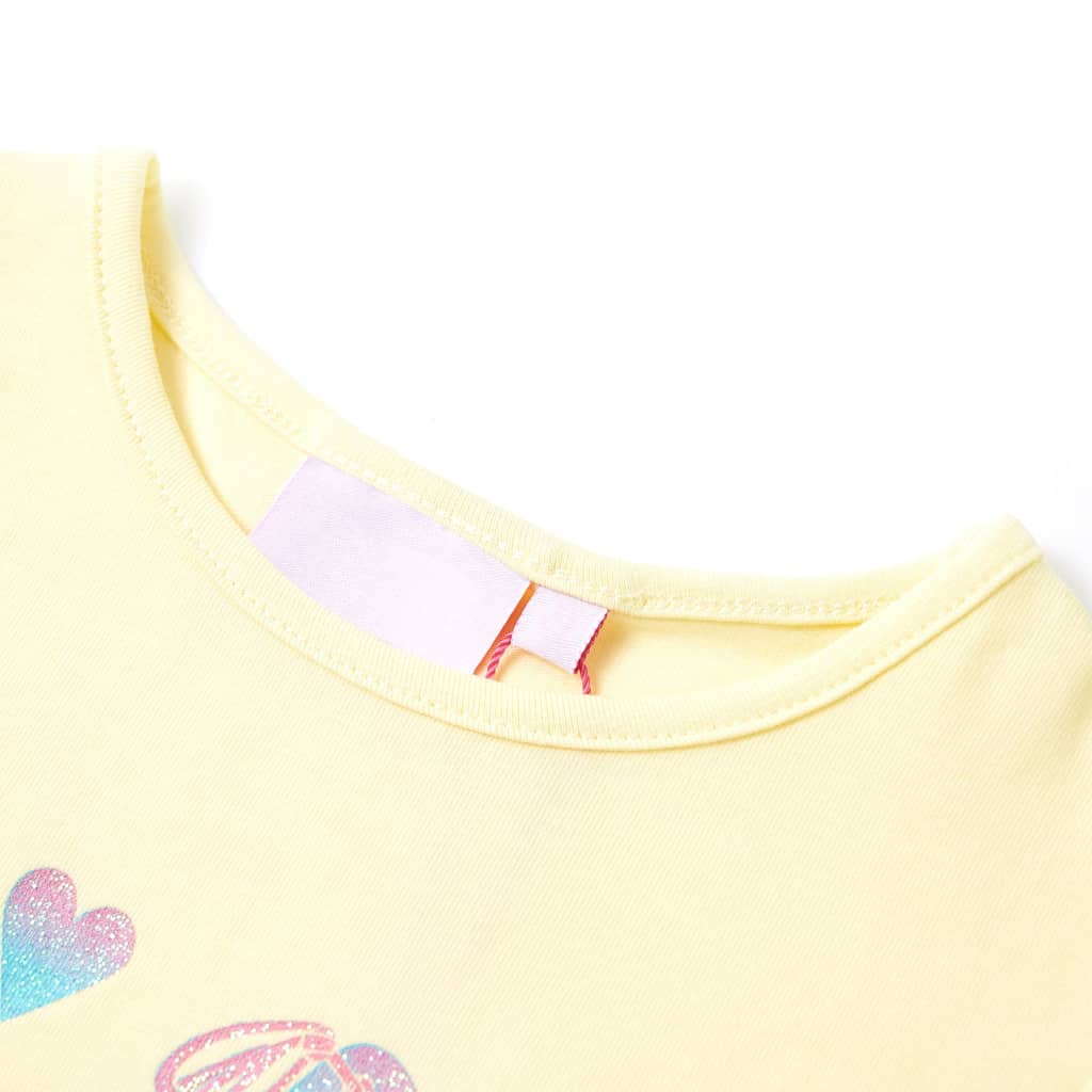 Kindershirt 104 zachtgeel