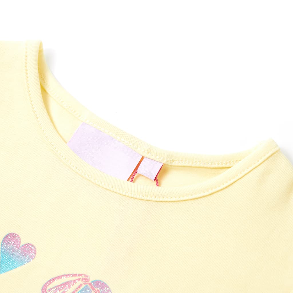 Kindershirt 116 zachtgeel