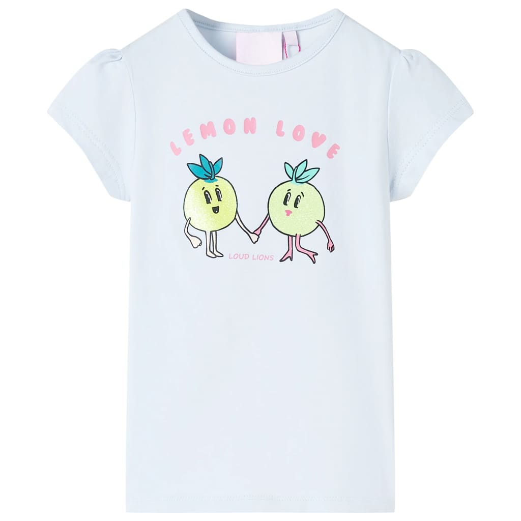 Kindershirt 116 lichtblauw