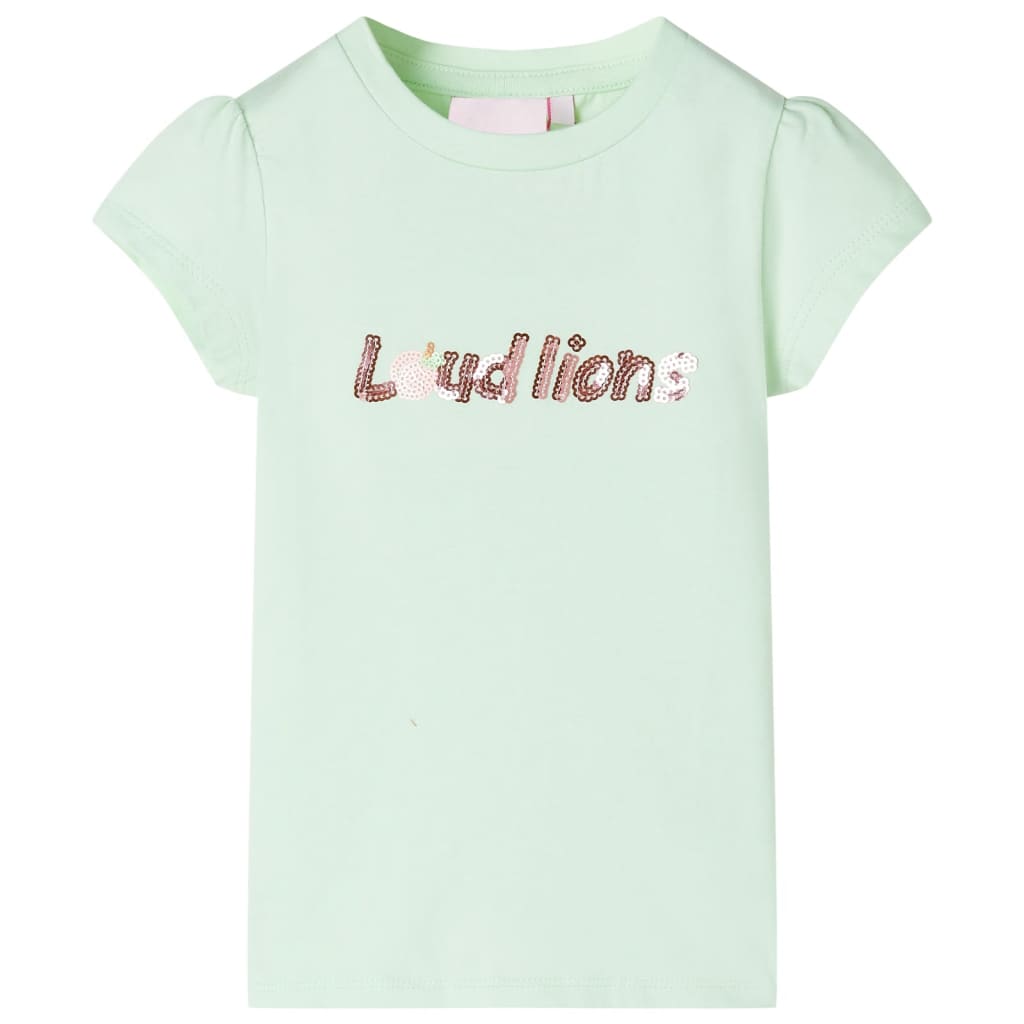 Kindershirt met kapmouwen 104 zachtgroen