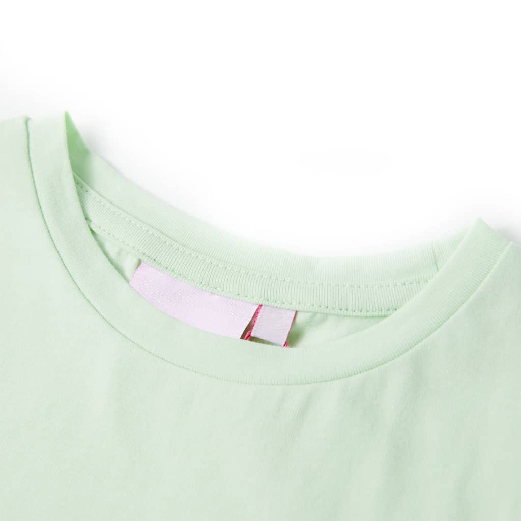 Kindershirt met kapmouwen 116 zachtgroen