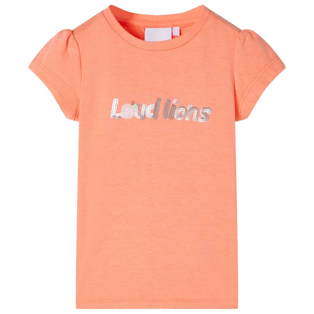 Kindershirt met kapmouwen 104 neonoranje