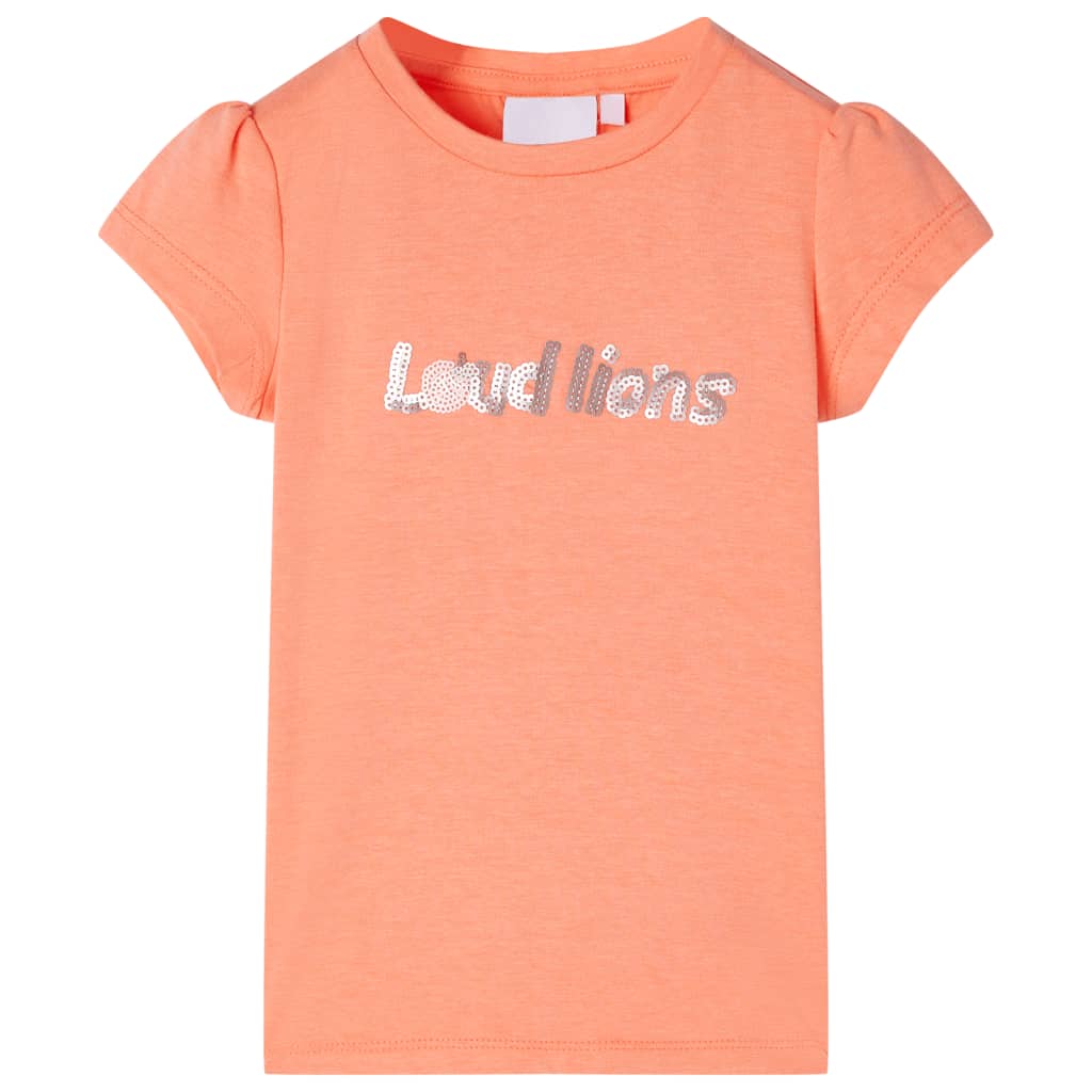 Kindershirt met kapmouwen 116 neonoranje