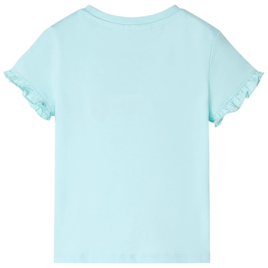 Kindershirt met korte mouwen 104 lichtzeeblauw