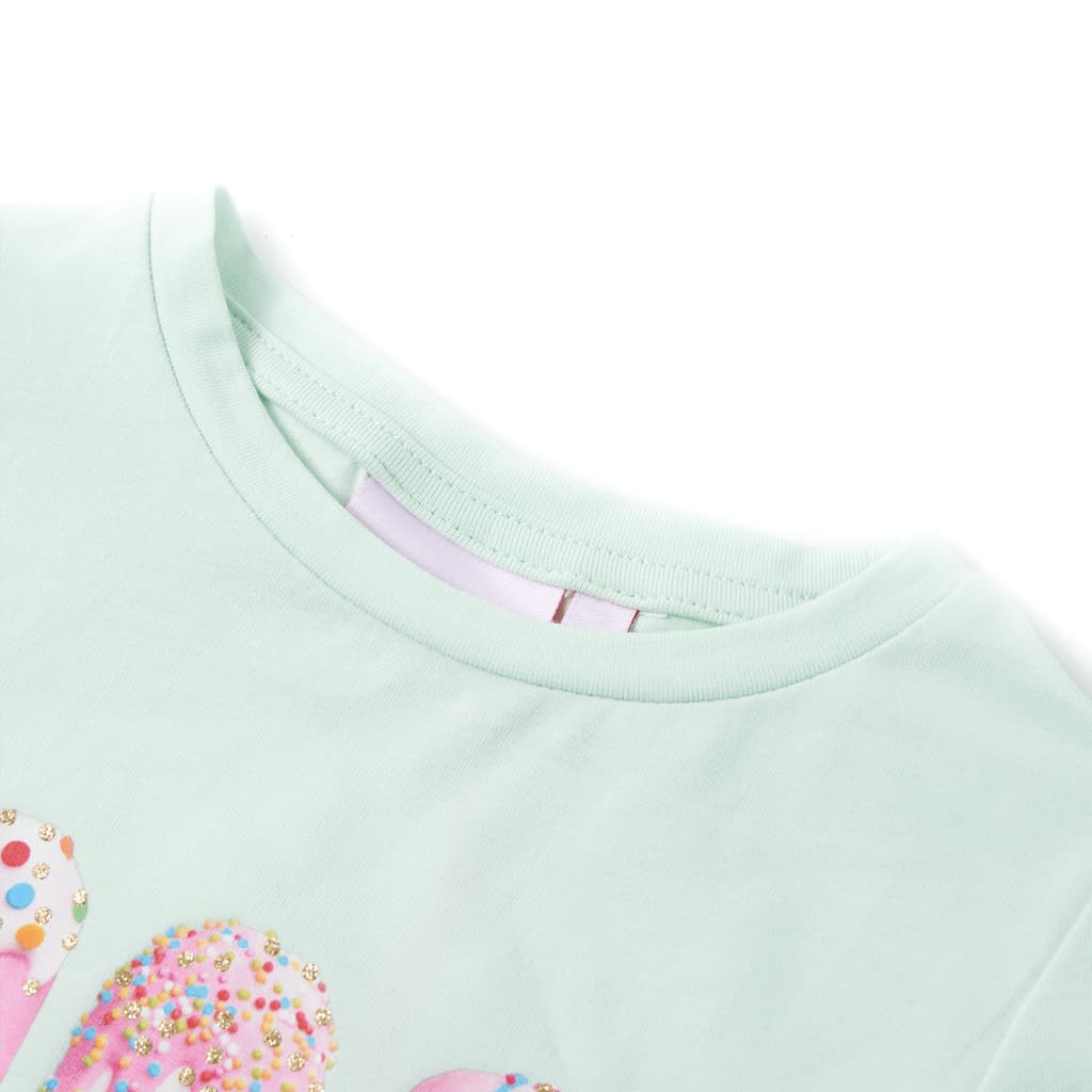 Kindershirt 104 lichtmintkleurig