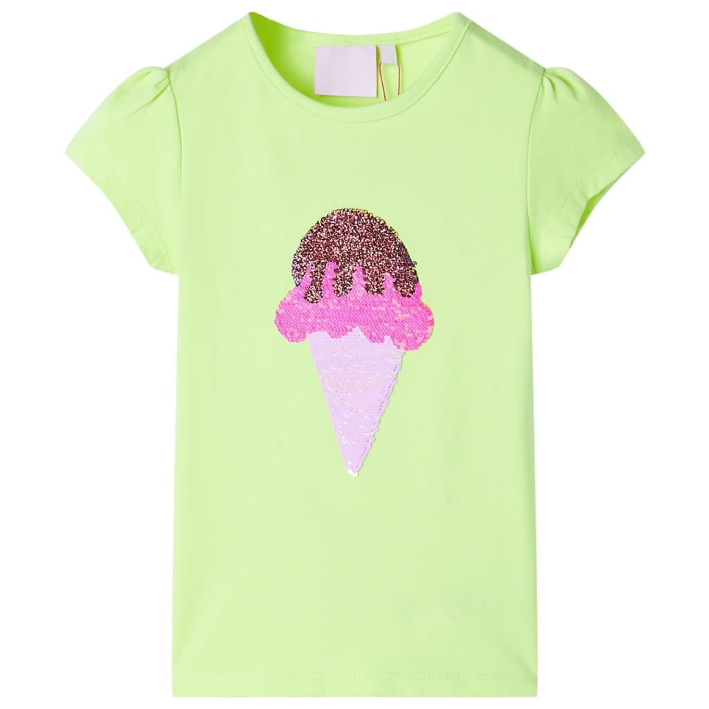 Kindershirt 92 neongeel