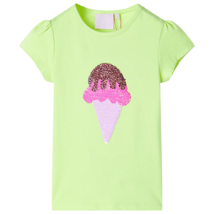 Kindershirt 104 neongeel