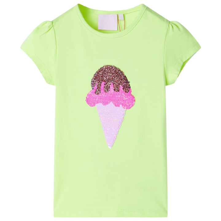 Kindershirt 128 neongeel