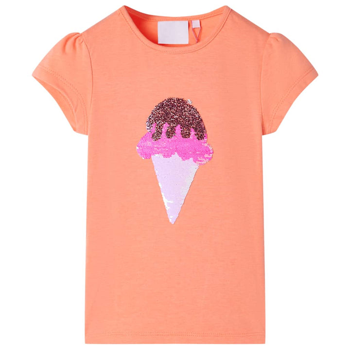 Kindershirt 92 neon oranje