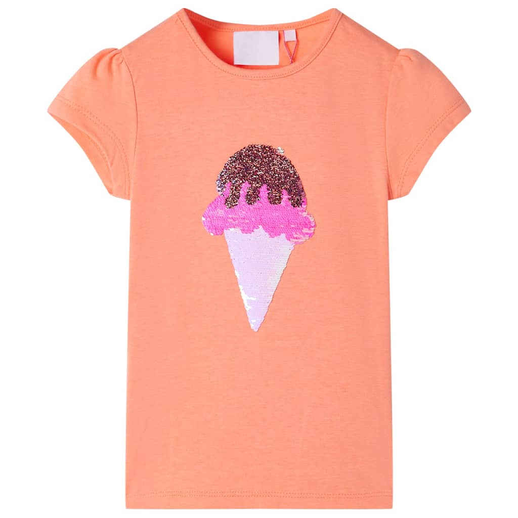 Kindershirt 116 neonoranje