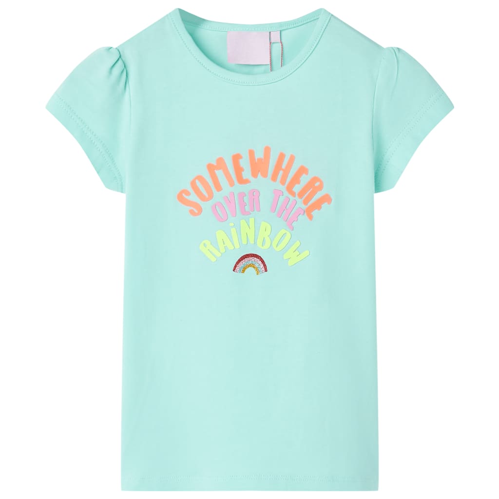 Kindershirt 104 lichtzeeblauw