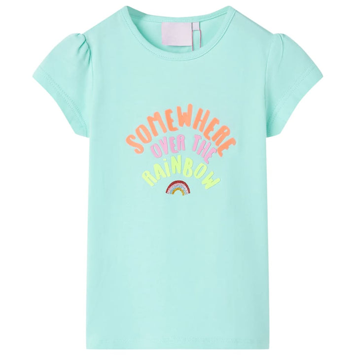 Kindershirt 116 lichtzeeblauw