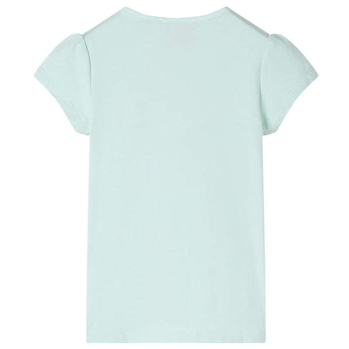 Kindershirt met kapmouwen 116 lichtmintkleur