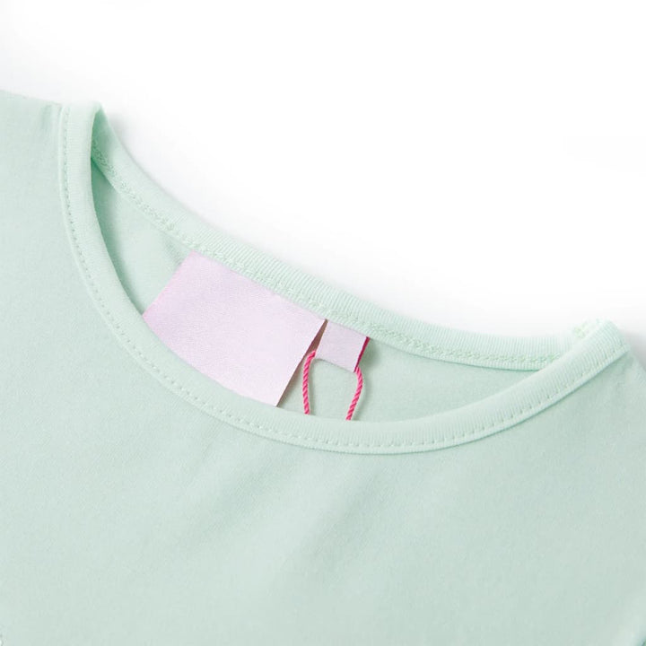 Kindershirt met kapmouwen 116 lichtmintkleur