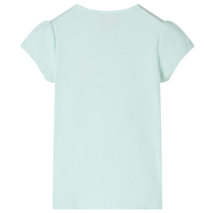 Kindershirt met kapmouwen 128 lichtmintkleur