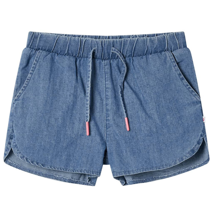 Kindershorts 128 denimblauw