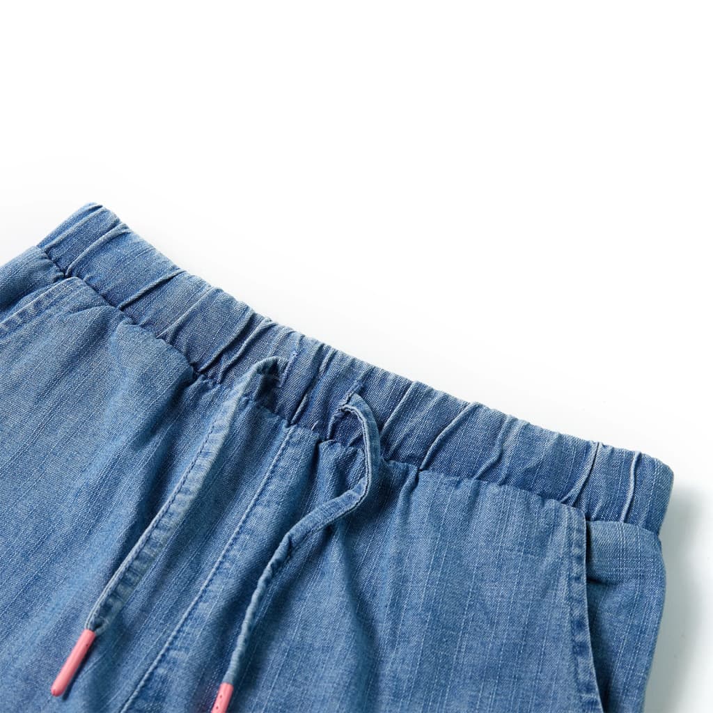 Kindershorts 128 denimblauw