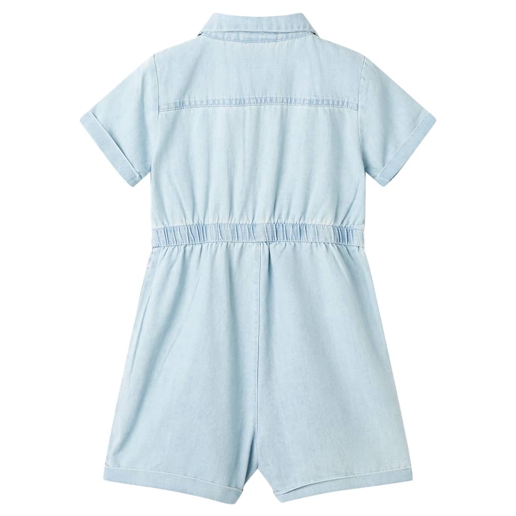 Kinderonesie met korte mouwen 104 zachtblauw