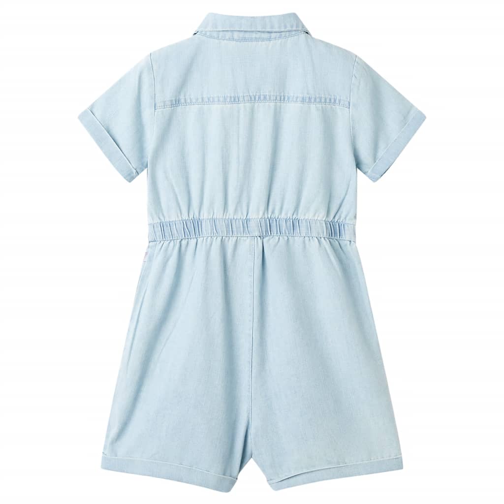 Kinderonesie met korte mouwen 128 zachtblauw