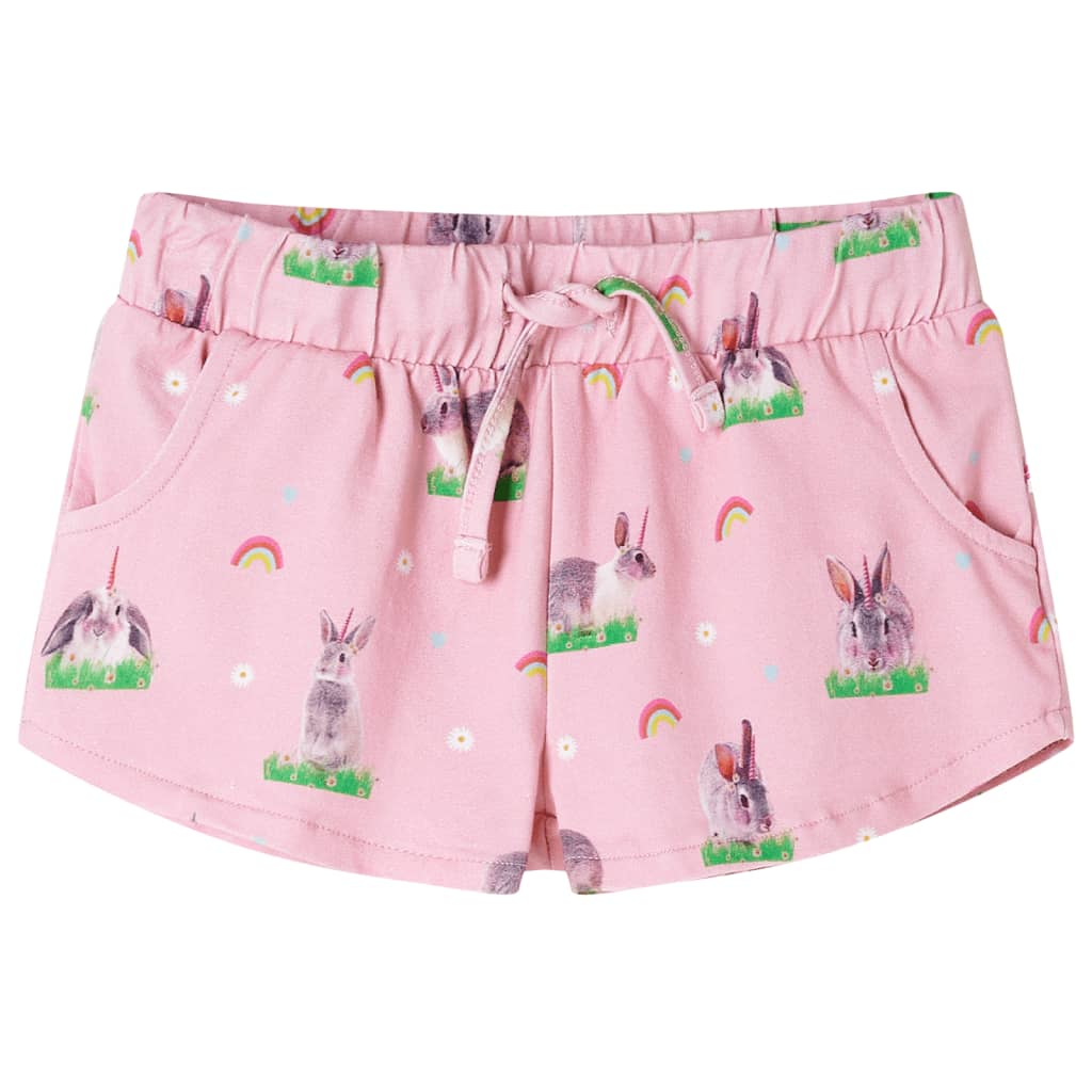 Kindershorts met trekkoord 92 lichtroze