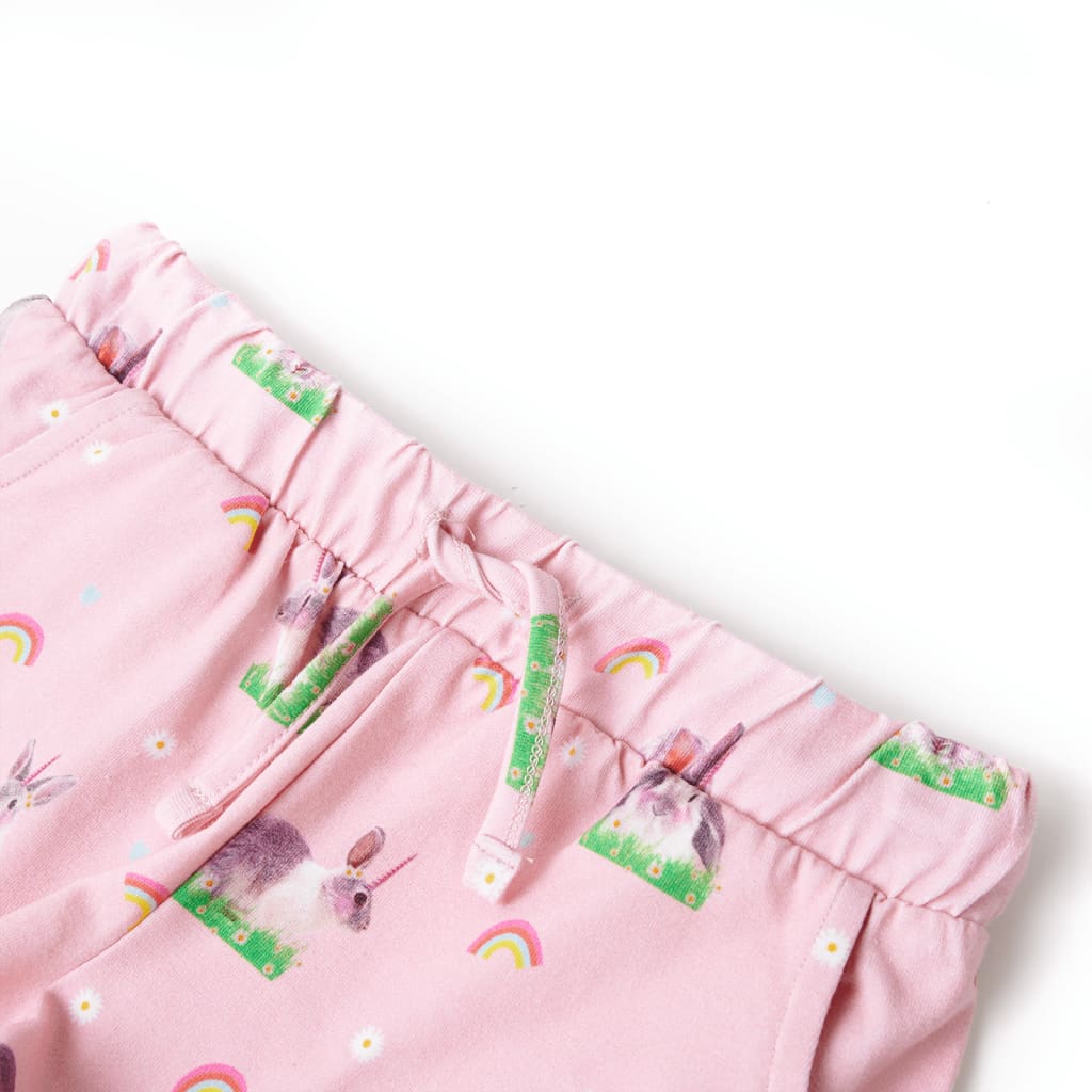 Kindershorts met trekkoord 92 lichtroze