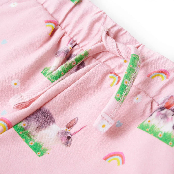 Kindershorts met trekkoord 92 lichtroze