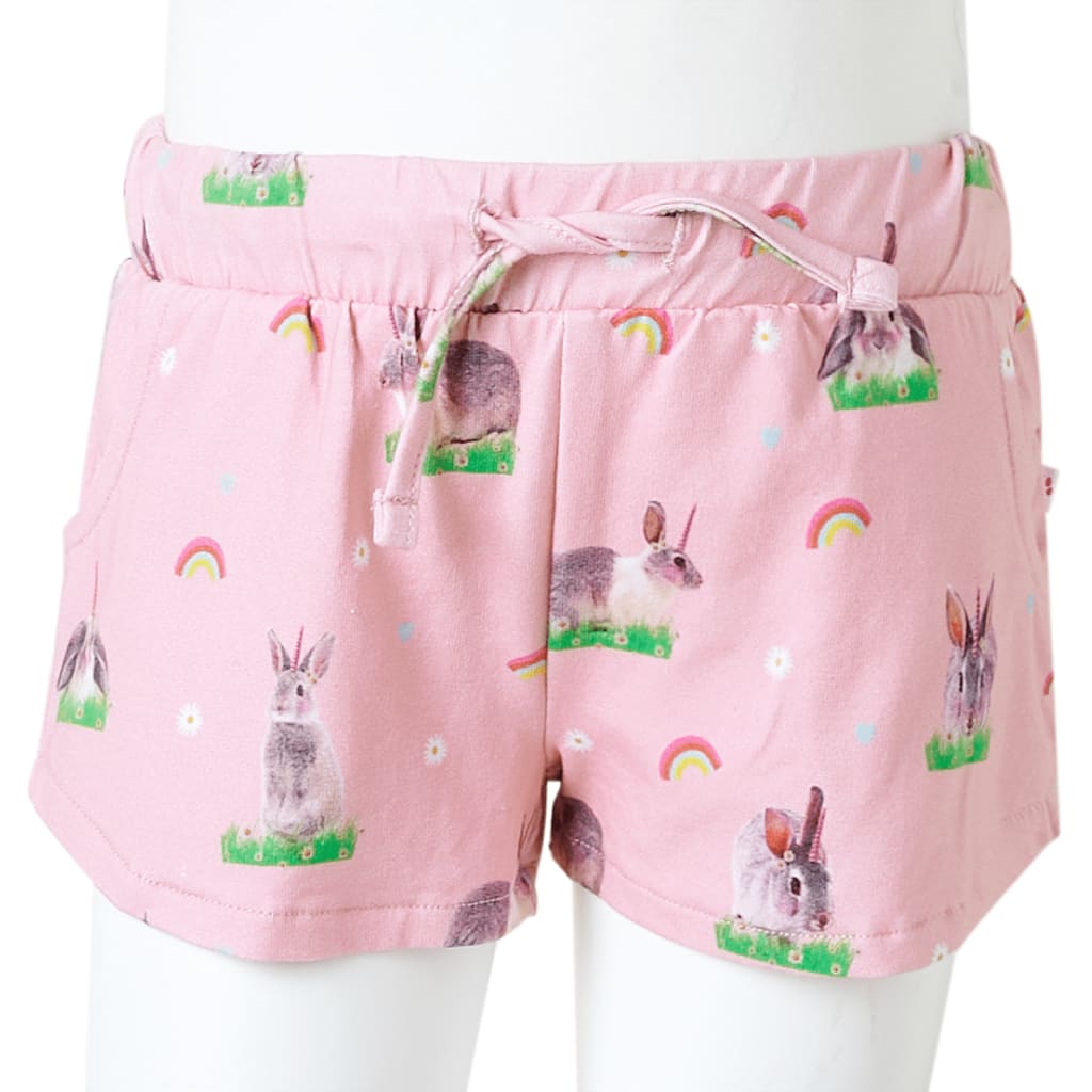 Kindershorts met trekkoord 92 lichtroze