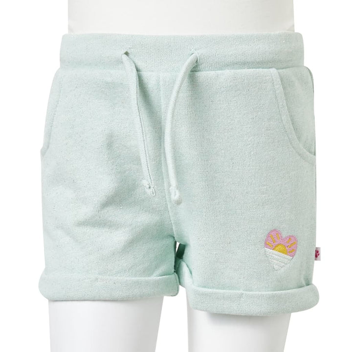 Kindershorts met trekkoord 92 gemengd lichtmintkleurig