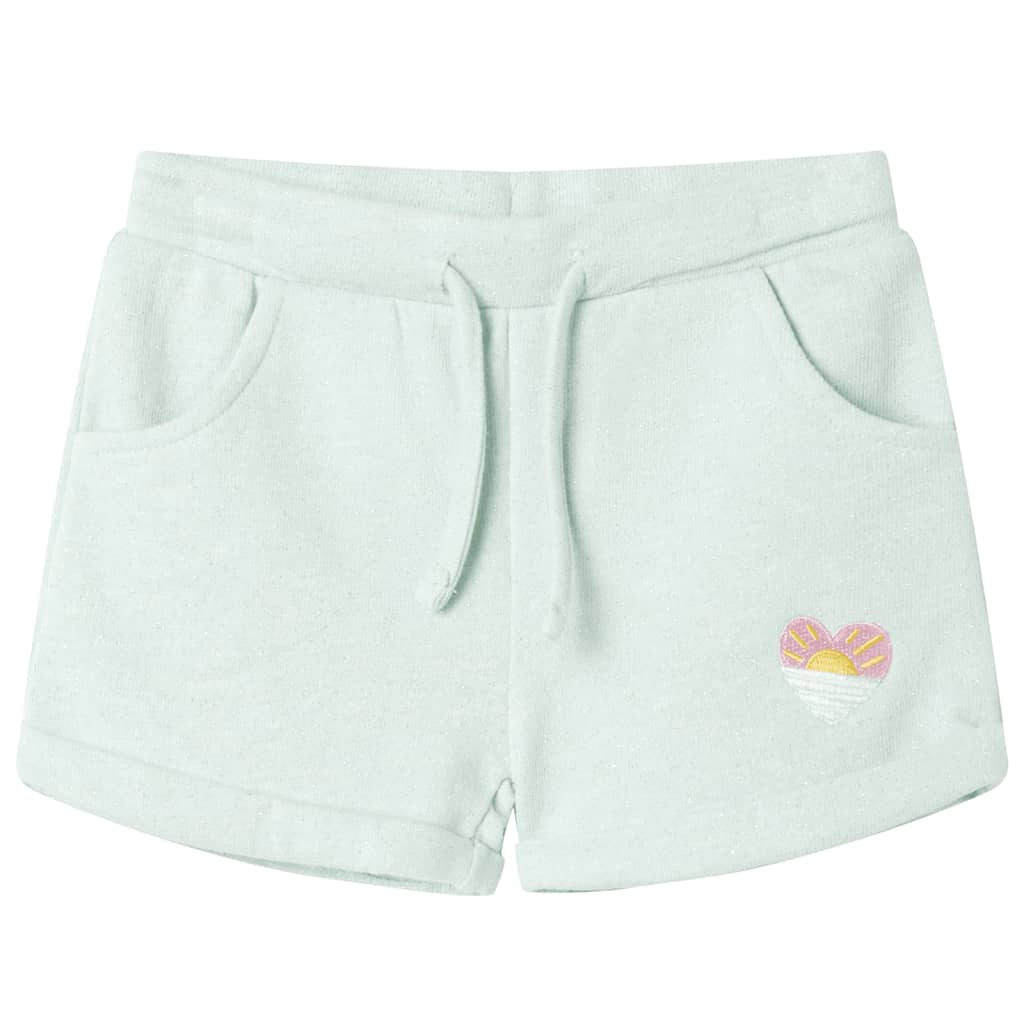 Kindershorts met trekkoord 116 gemengd lichtmintkleurig