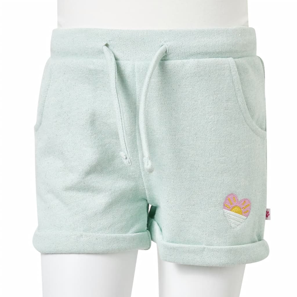 Kindershorts met trekkoord 116 gemengd lichtmintkleurig