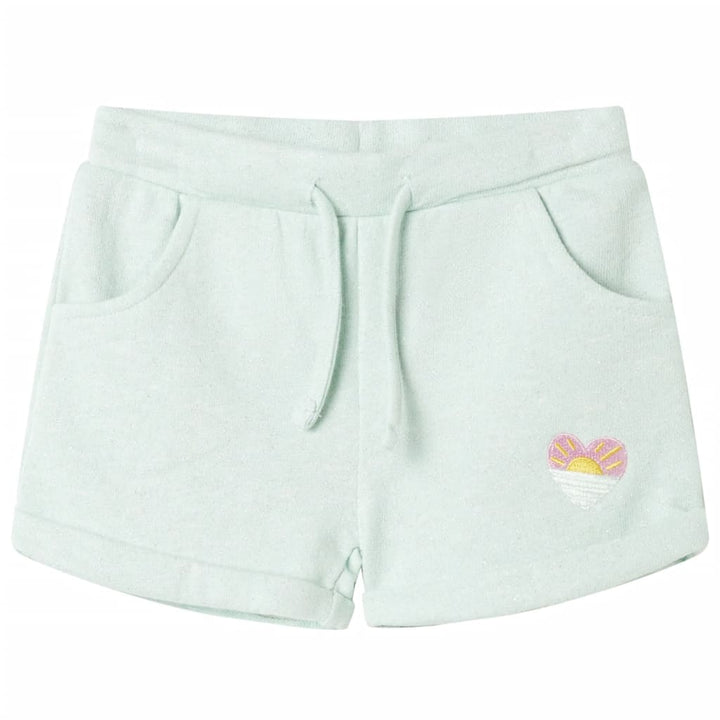 Kindershorts met trekkoord 140 gemengd lichtmintkleurig