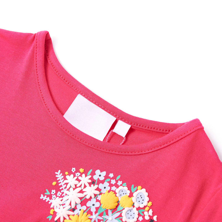 Kindershirt 128 felroze