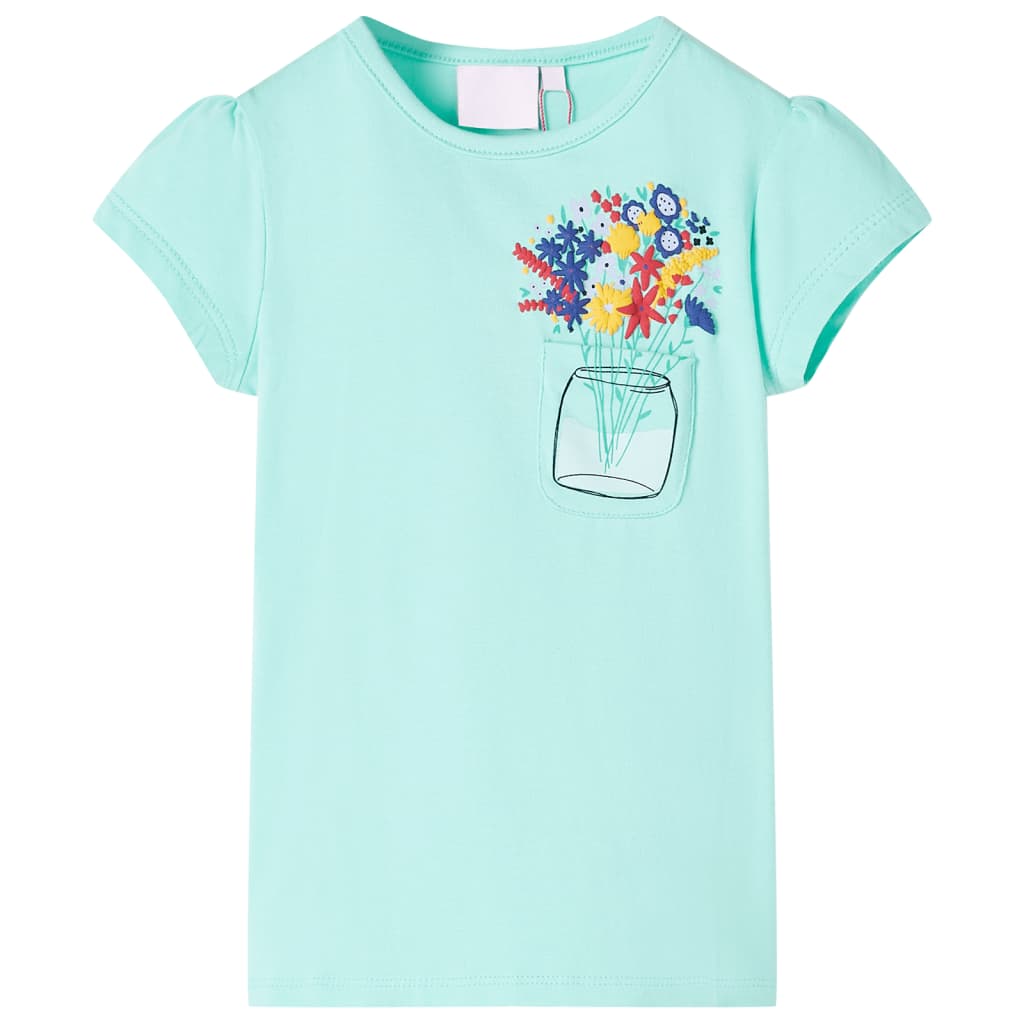 Kindershirt 104 lichtmintkleurig