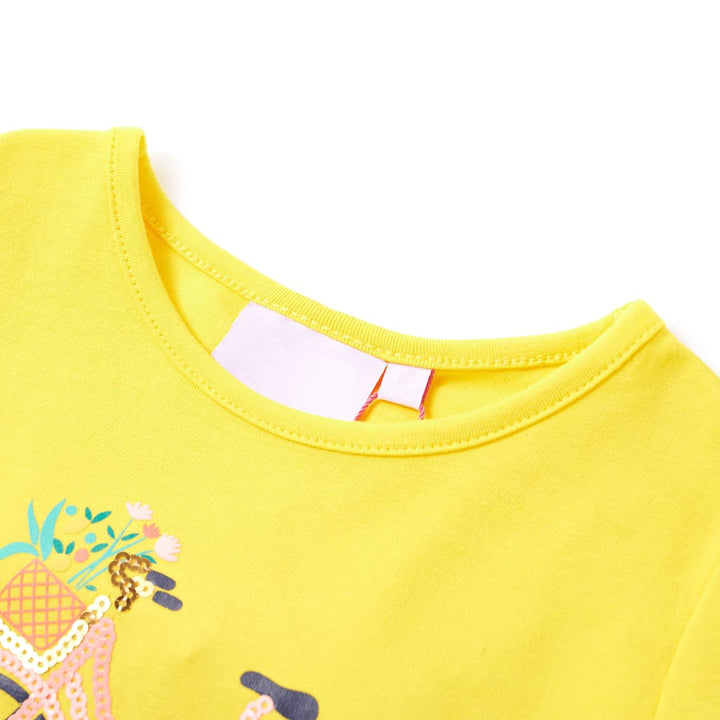 Kindershirt 116 geel